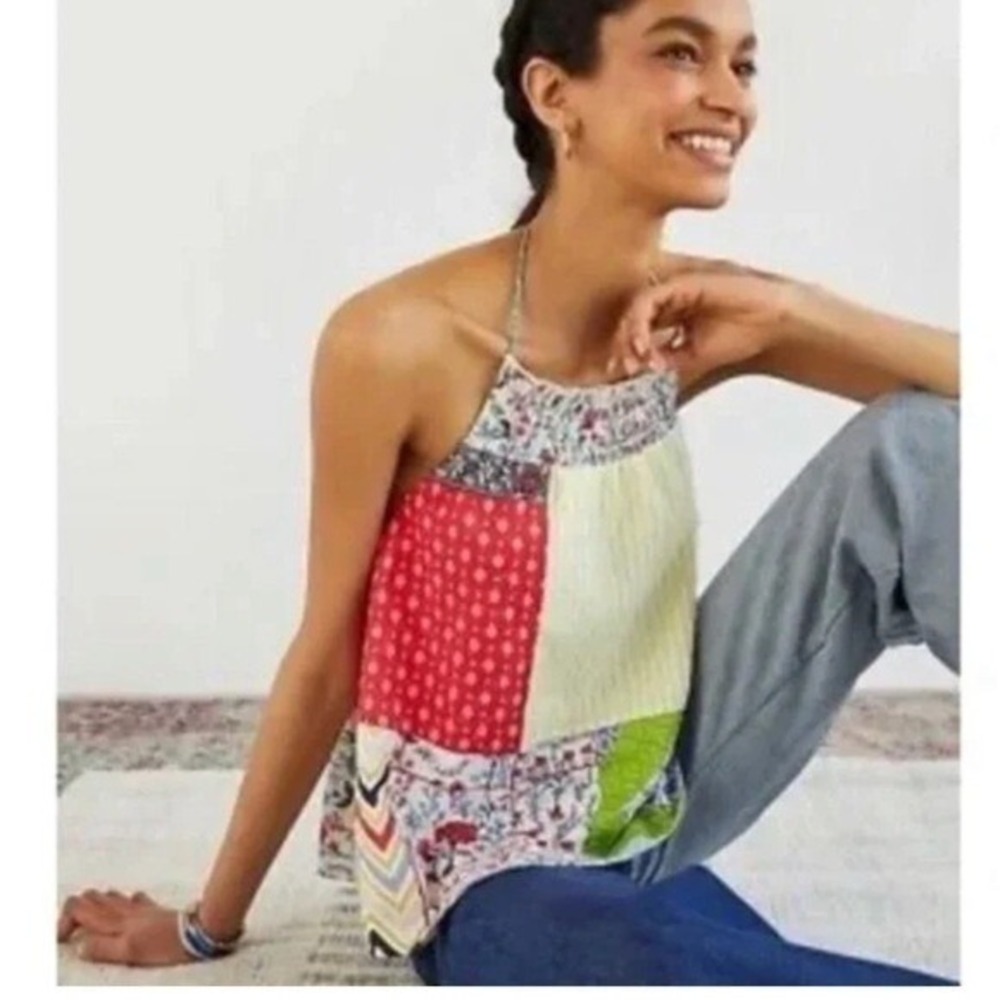 NWOT Anthropologie Let Me‎ Be Patchwork Halter Top